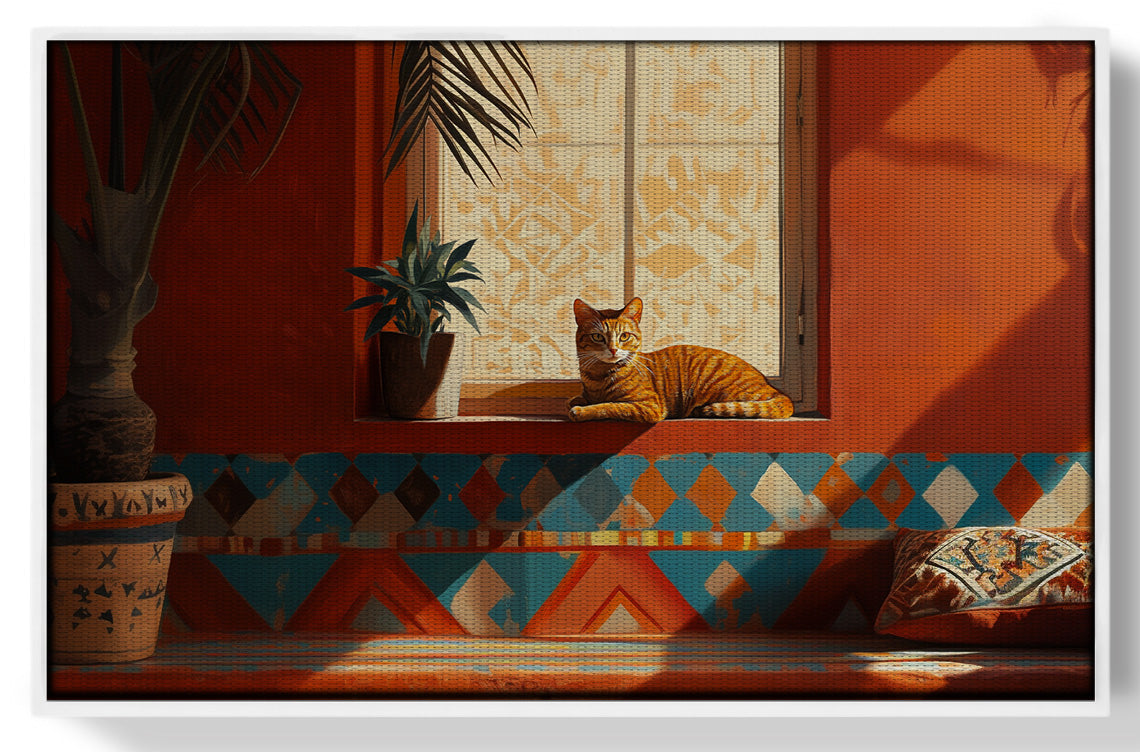 Orange Cat Sunroom African American canvas print view 61