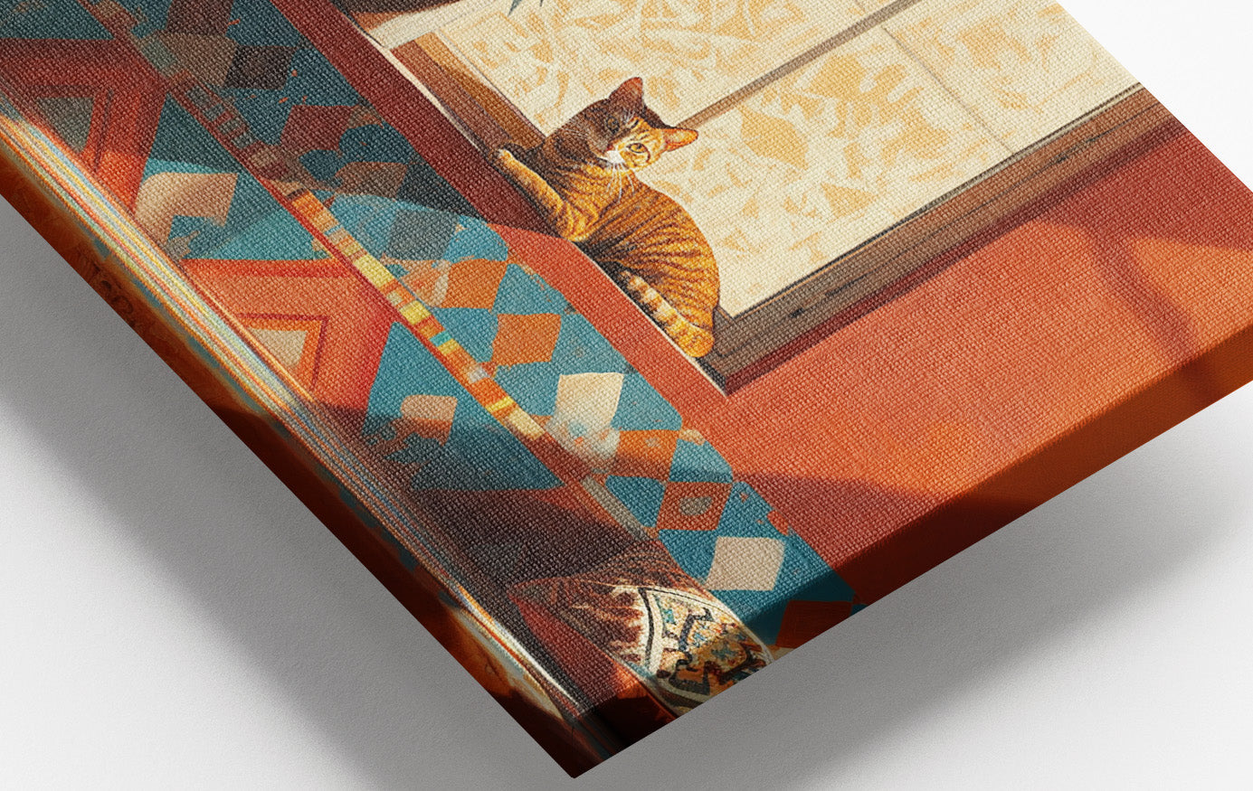 Orange Cat Sunroom African American canvas print view 16