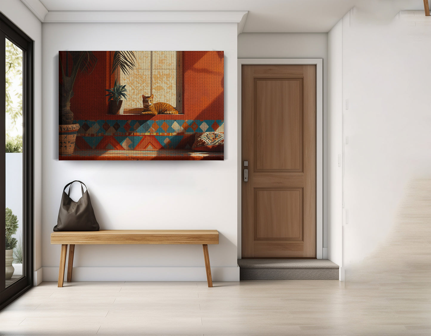 Orange Cat Sunroom African American canvas print view 17
