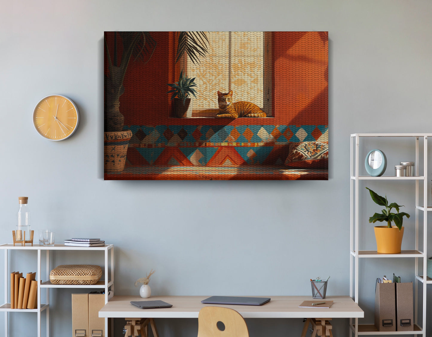 Orange Cat Sunroom African American canvas print view 18