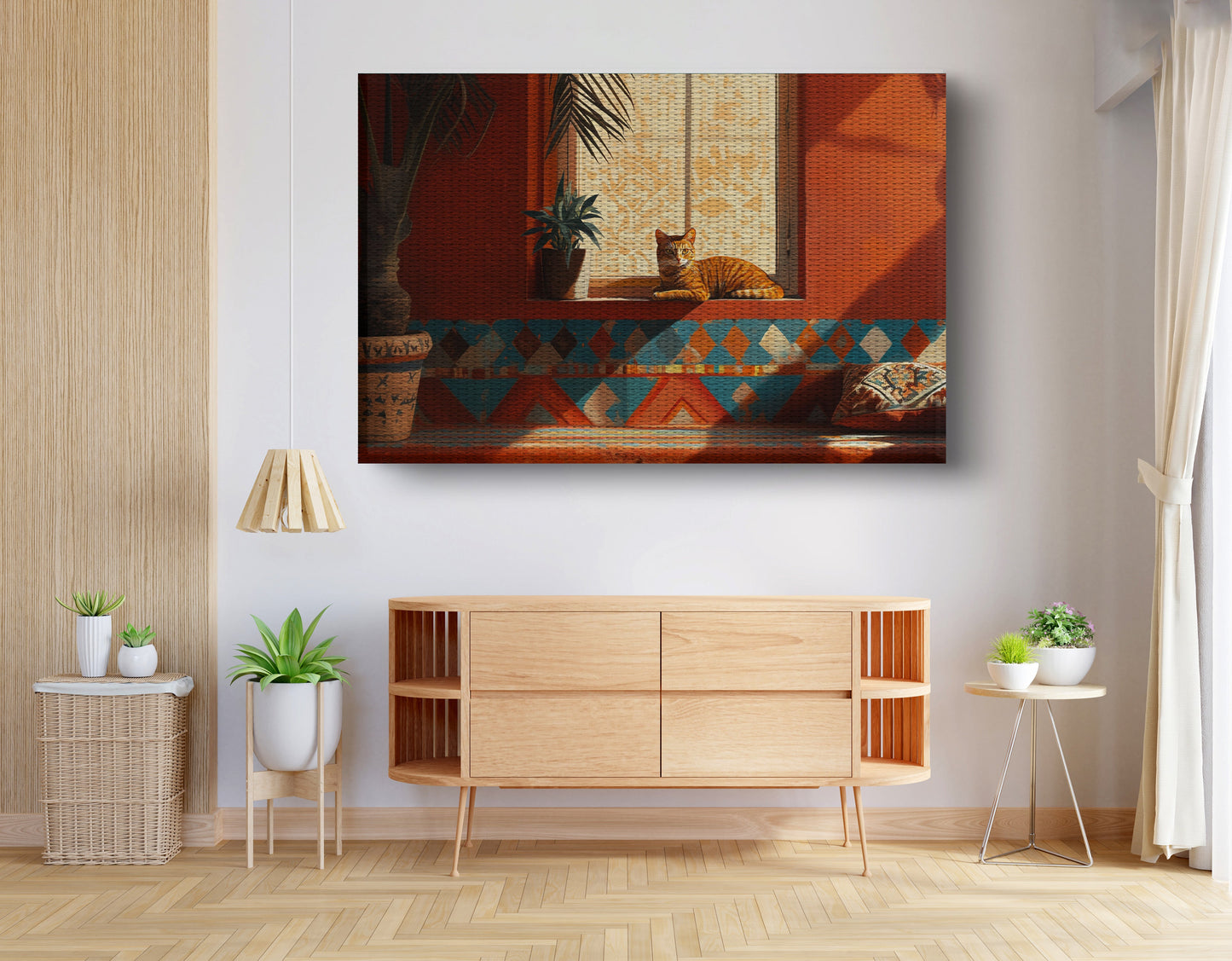 Orange Cat Sunroom African American canvas print view 14