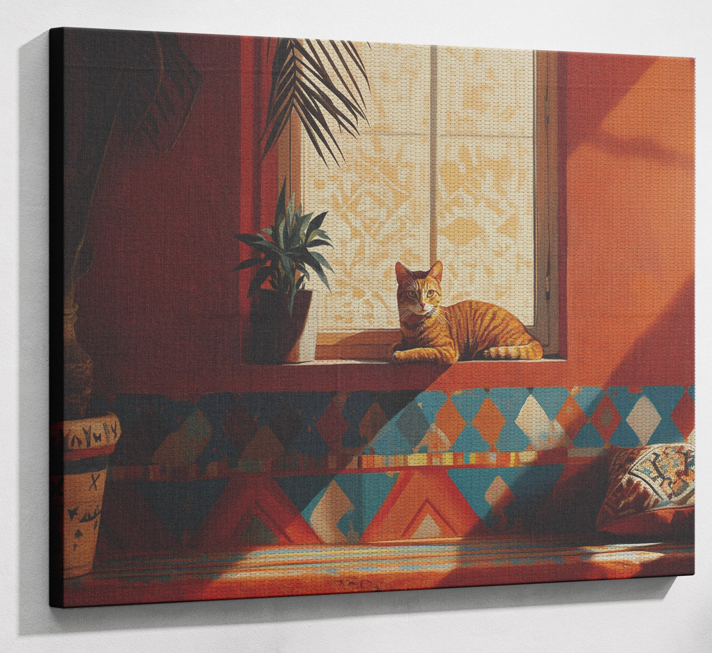 Orange Cat Sunroom African American canvas print view 13