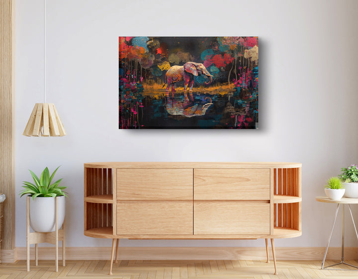 Elephant River Reflection African American Wall Art