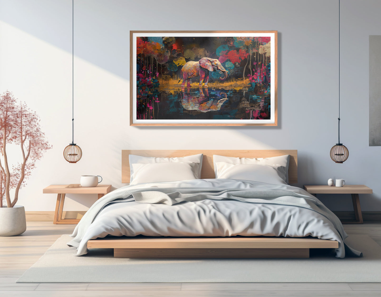 Elephant River Reflection African American canvas print view 81