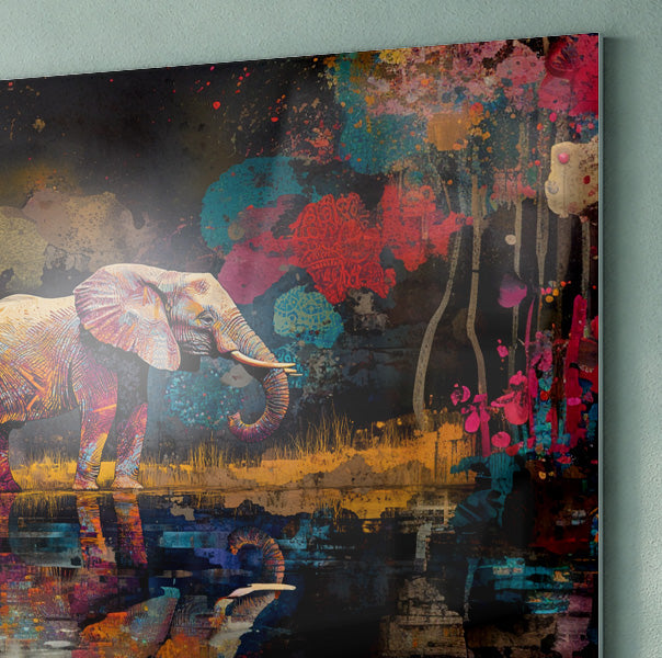 Elephant River Reflection African American canvas print view 22
