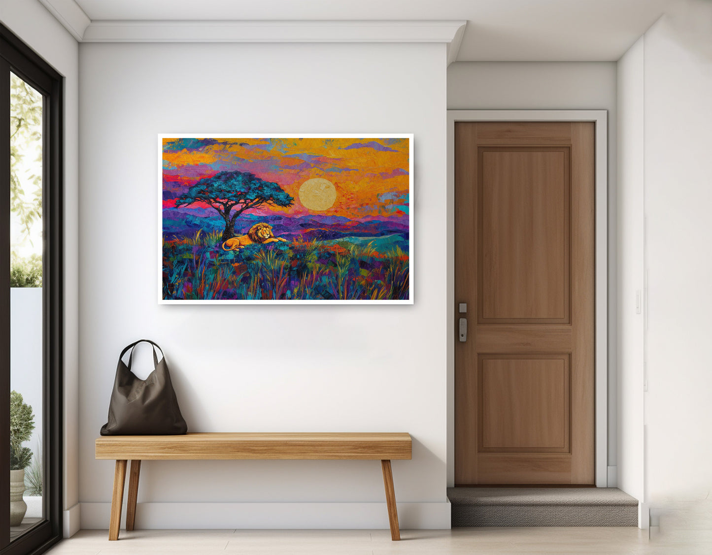 Lion Sunset Safari Black African American canvas print home decor view