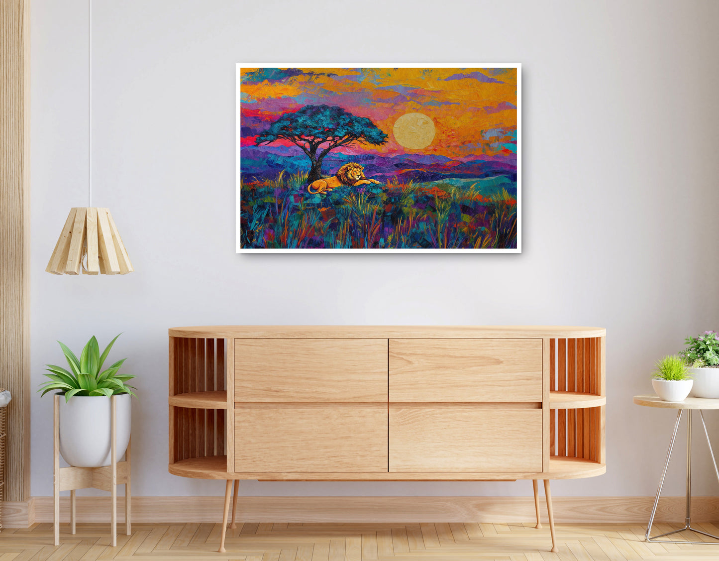 Alternate view of Lion Sunset Safari Black African American canvas print