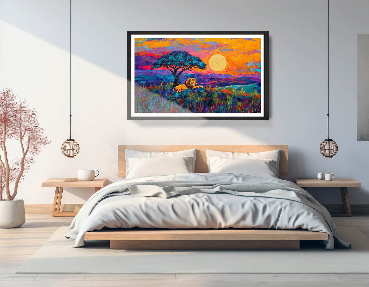 Lion Sunset Safari Black African American canvas print view 69