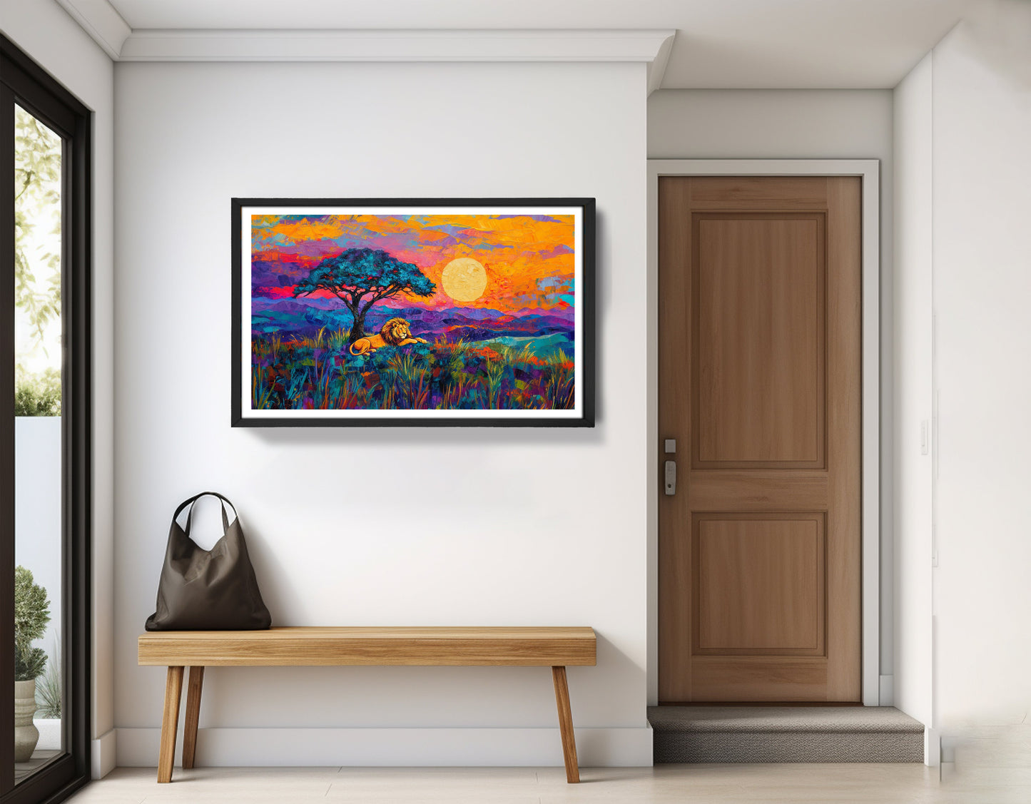 Lion Sunset Safari Black African American canvas print view 71
