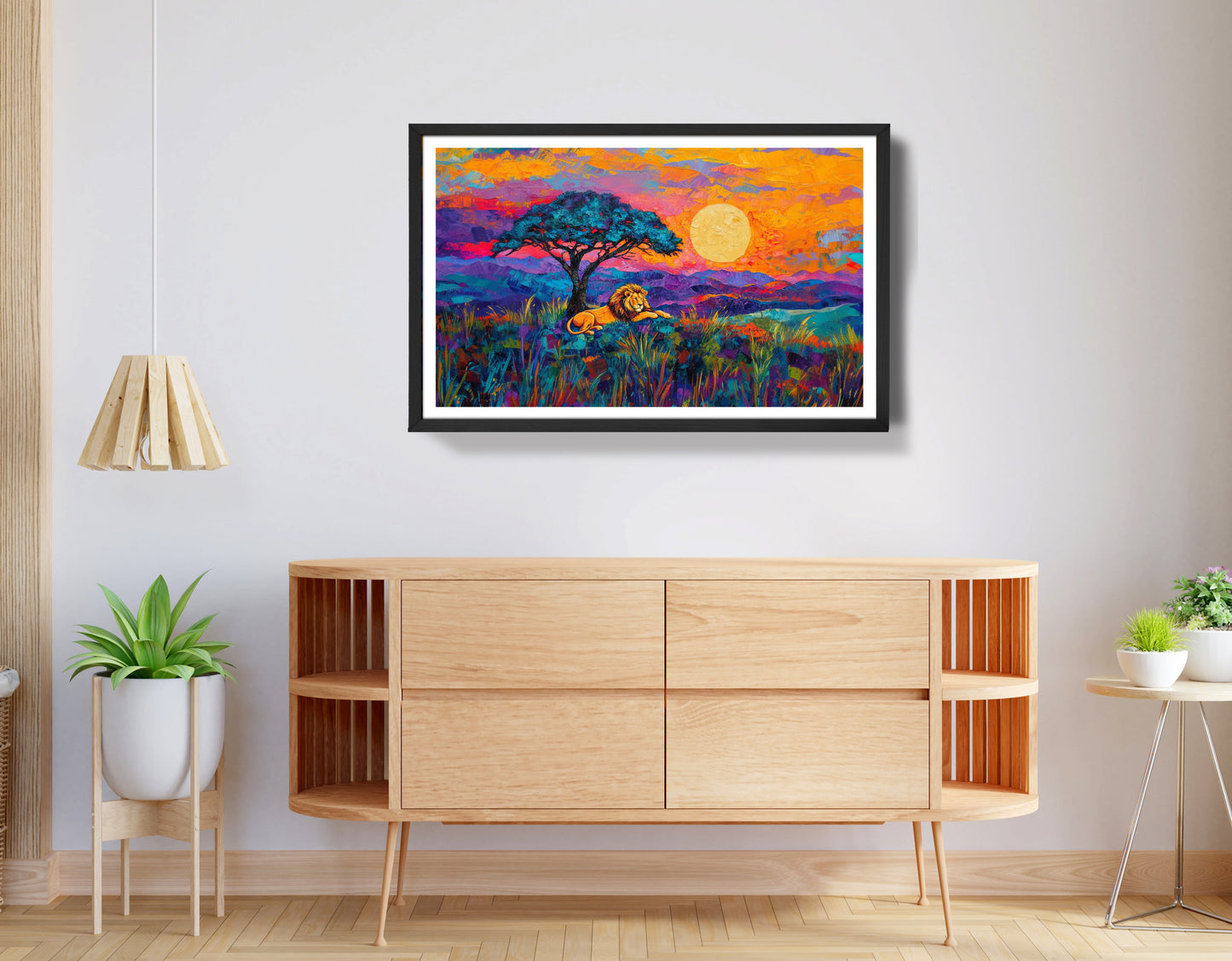 Lion Sunset Safari Black African American canvas print view 68