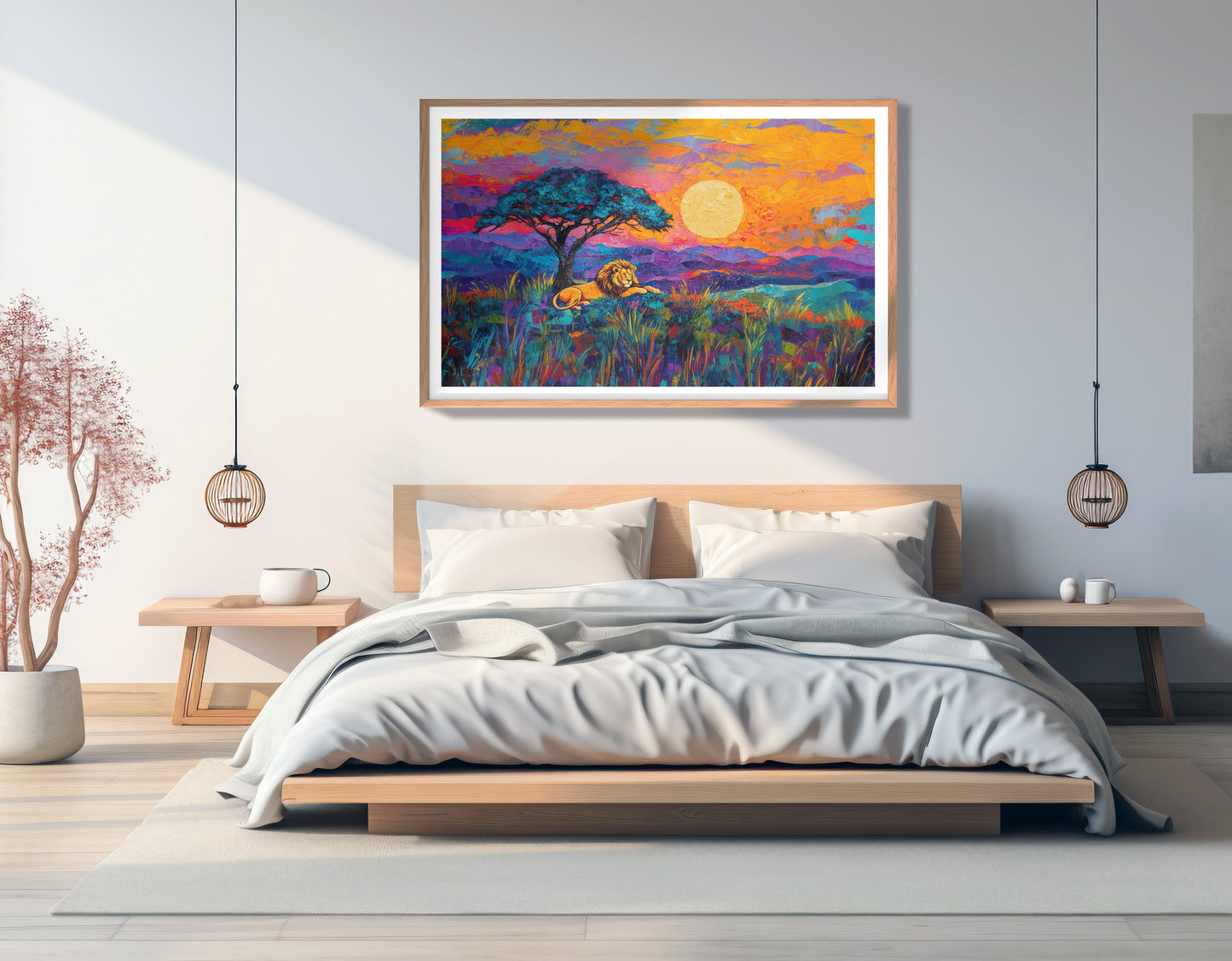 Lion Sunset Safari Black African American canvas print view 81