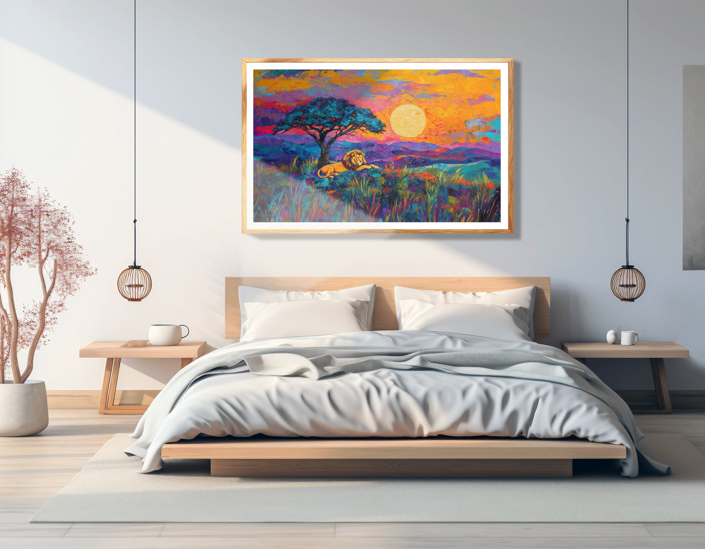 Lion Sunset Safari Black African American canvas print view 75