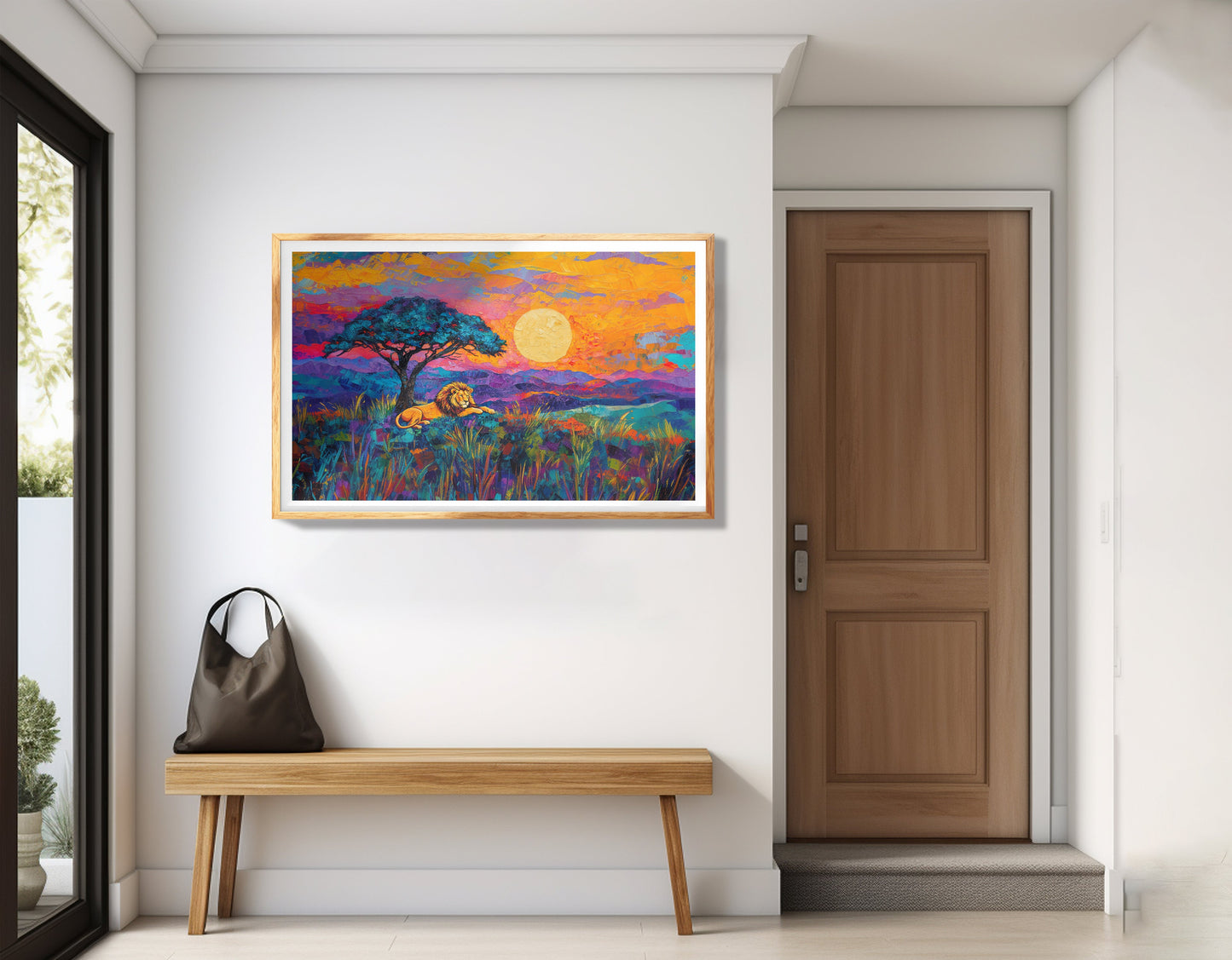 Lion Sunset Safari Black African American canvas print view 77