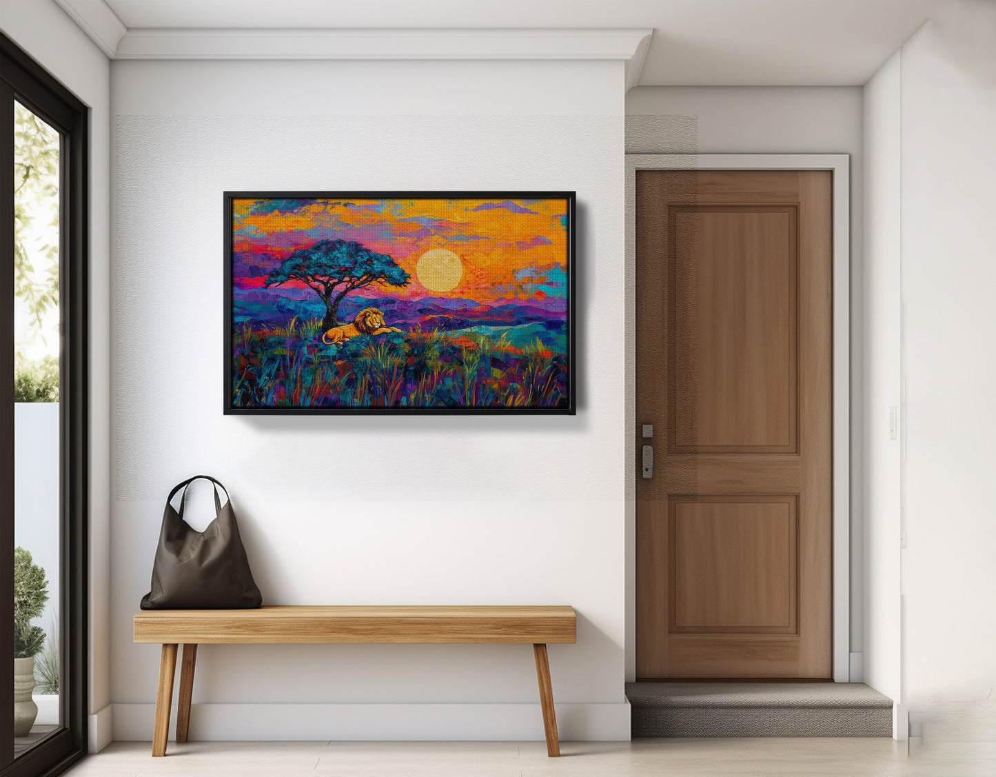 Lion Sunset Safari Black African American canvas print view 29