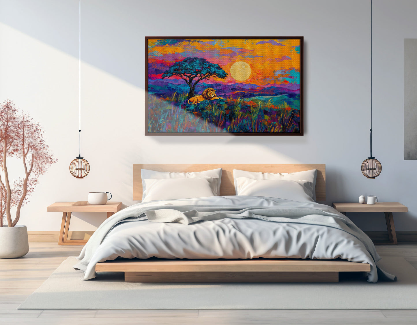 Lion Sunset Safari Black African American canvas print view 33