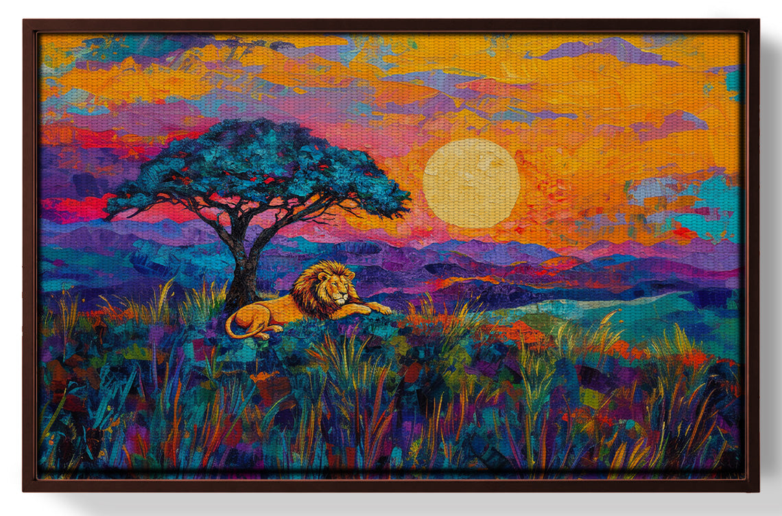 Lion Sunset Safari Black African American canvas print view 31