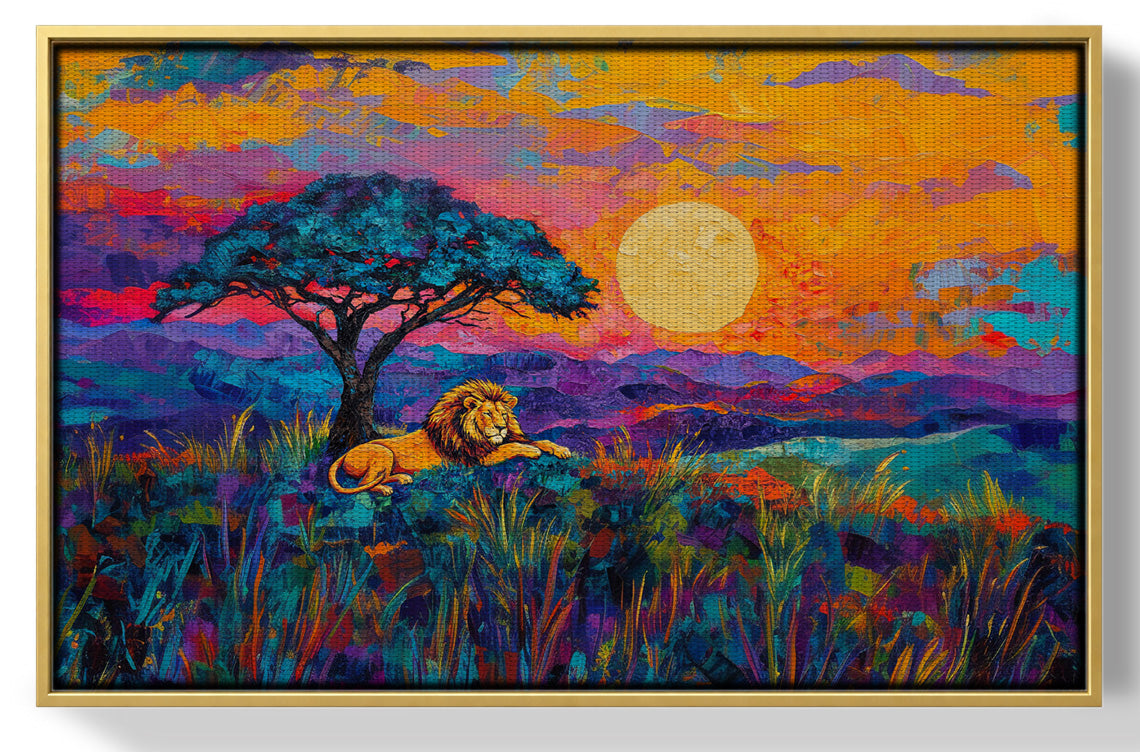 Lion Sunset Safari Black African American canvas print view 37
