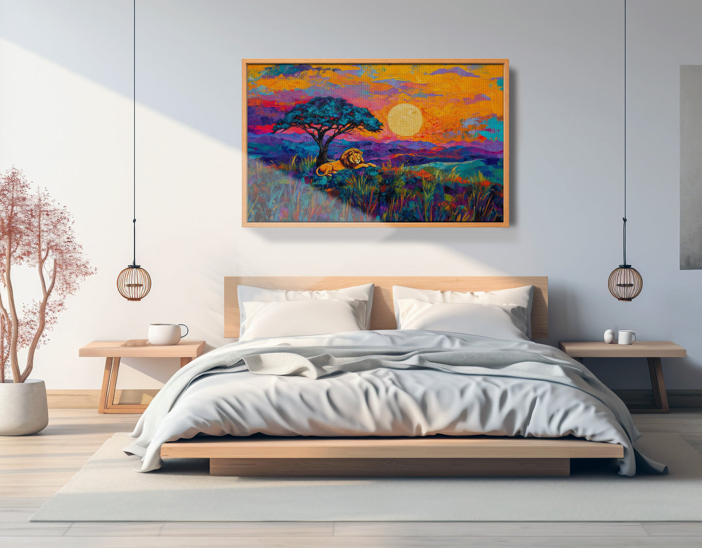 Lion Sunset Safari Black African American canvas print view 45