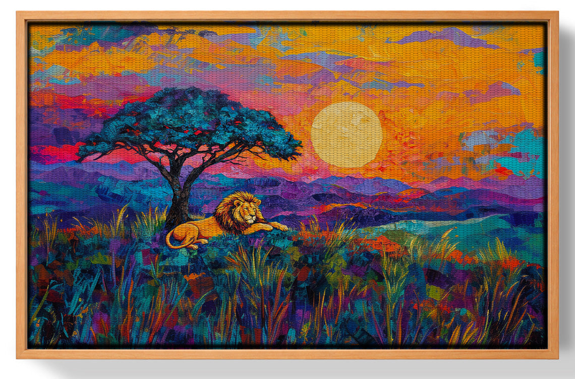 Lion Sunset Safari Black African American canvas print view 43