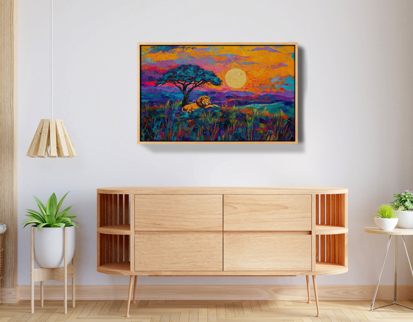 Lion Sunset Safari Black African American canvas print view 50