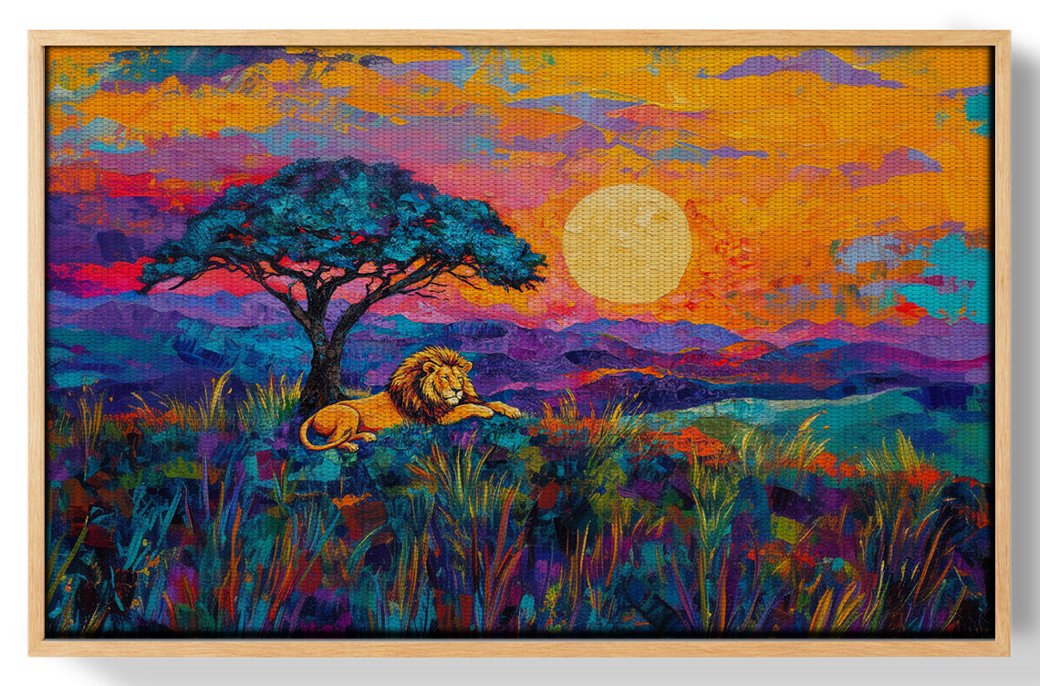 Lion Sunset Safari Black African American canvas print view 49
