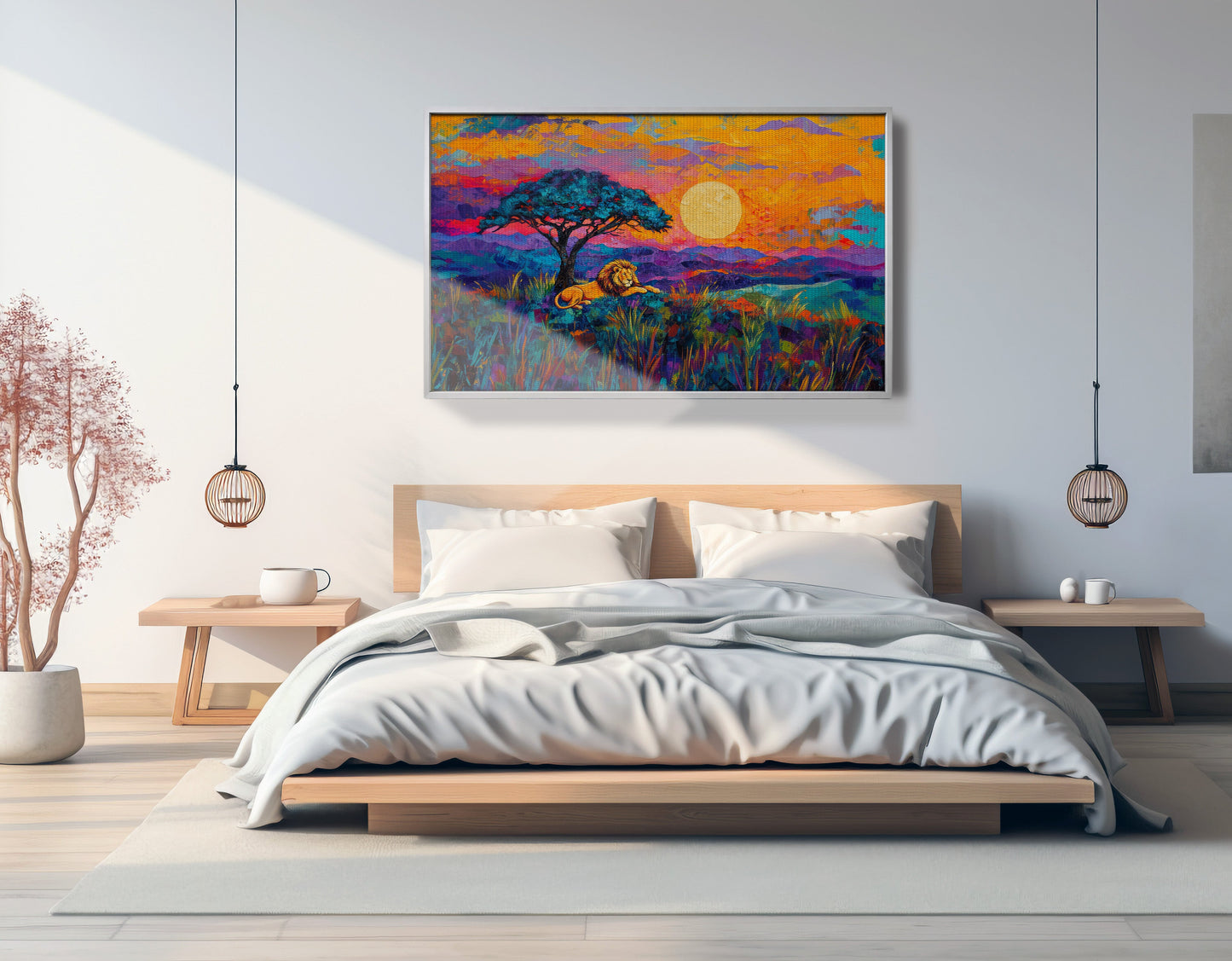 Lion Sunset Safari Black African American canvas print view 57