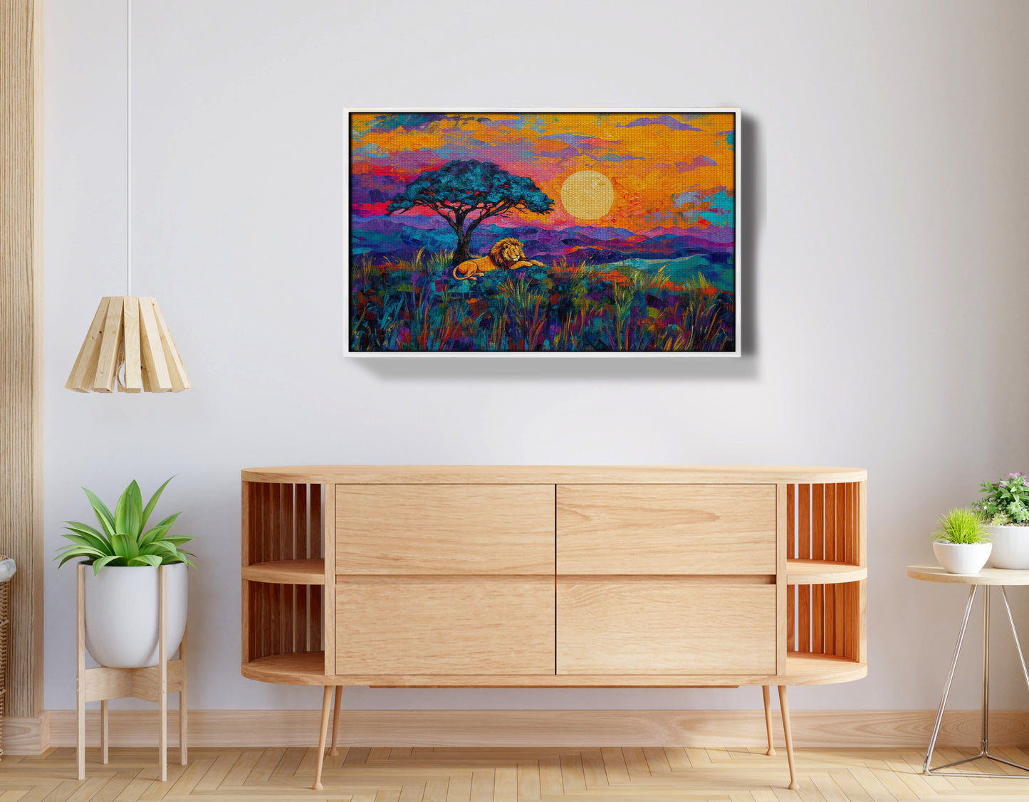 Lion Sunset Safari Black African American canvas print view 62