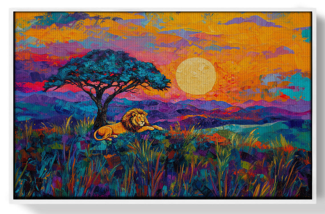 Lion Sunset Safari Black African American canvas print view 61
