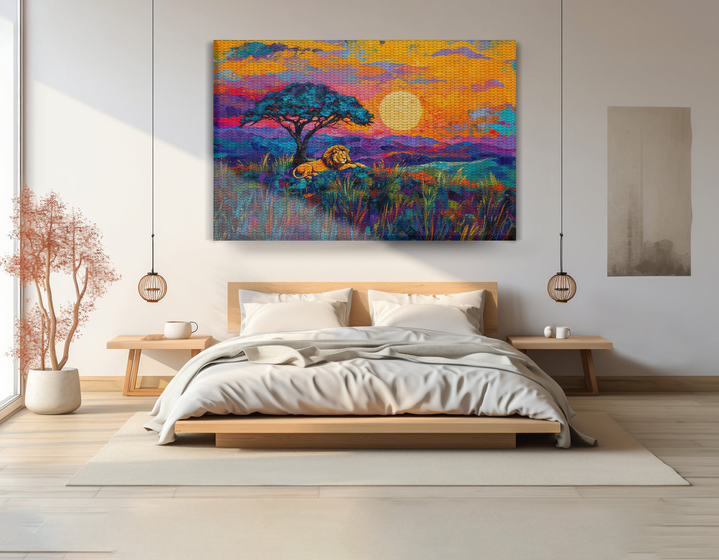 Lion Sunset Safari Black African American canvas print view 15