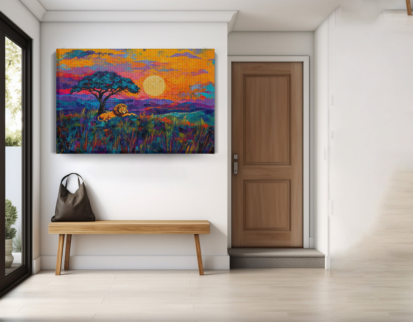 Lion Sunset Safari Black African American canvas print view 17