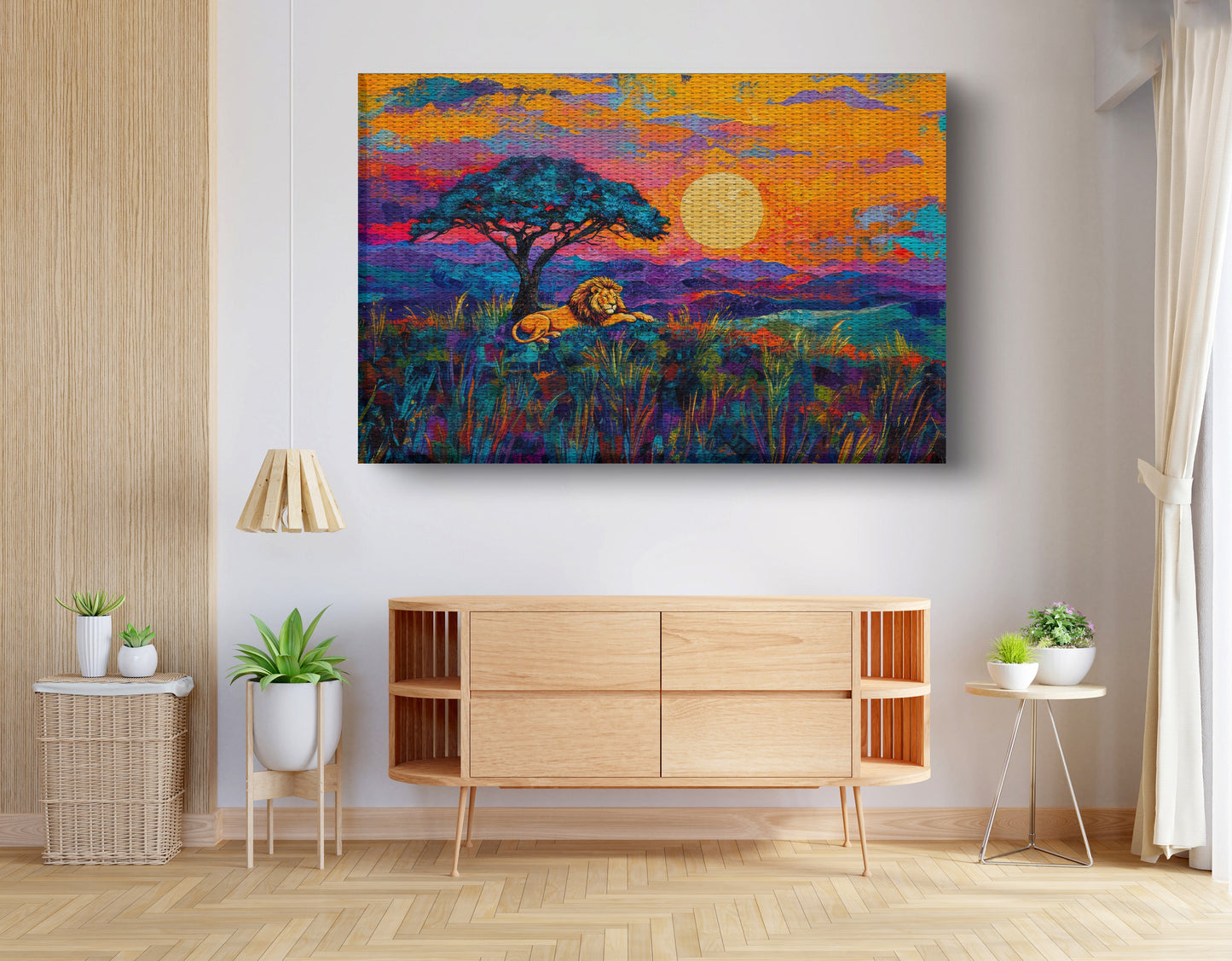 Lion Sunset Safari Black African American canvas print view 14