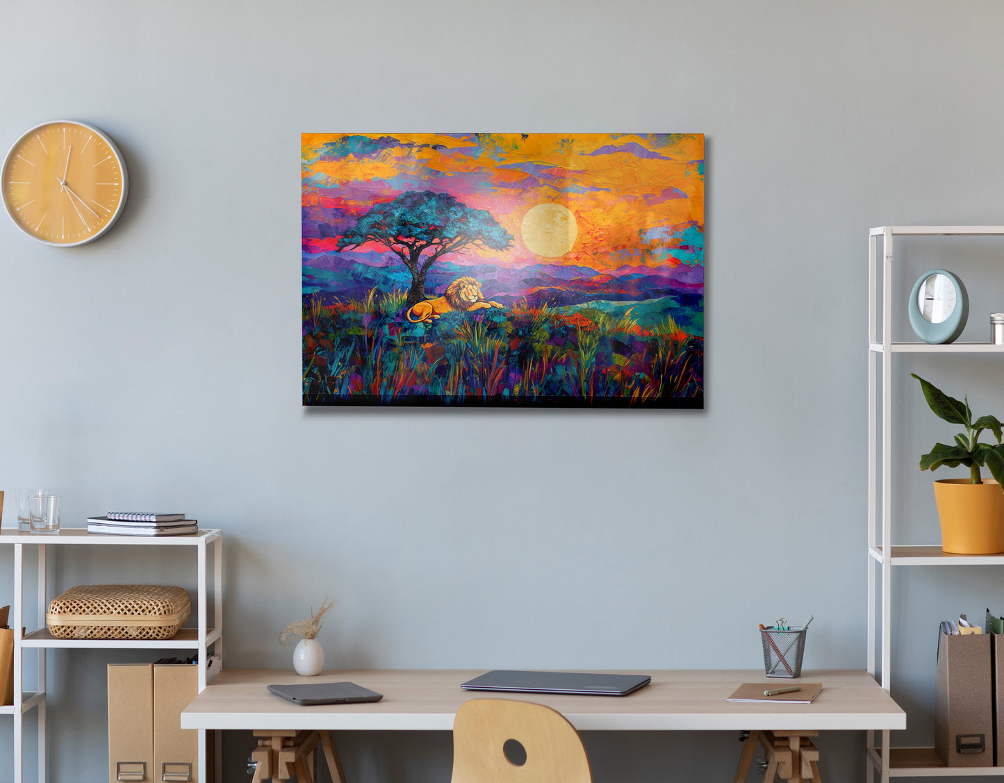 Lion Sunset Safari Black African American canvas print view 24