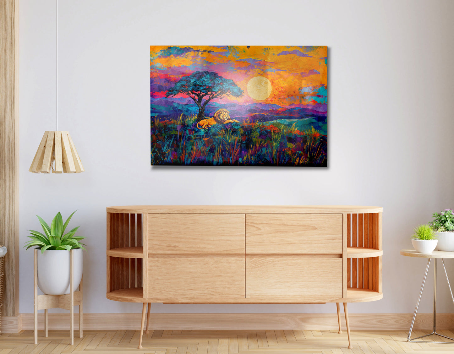Lion Sunset Safari Black African American canvas print view 20
