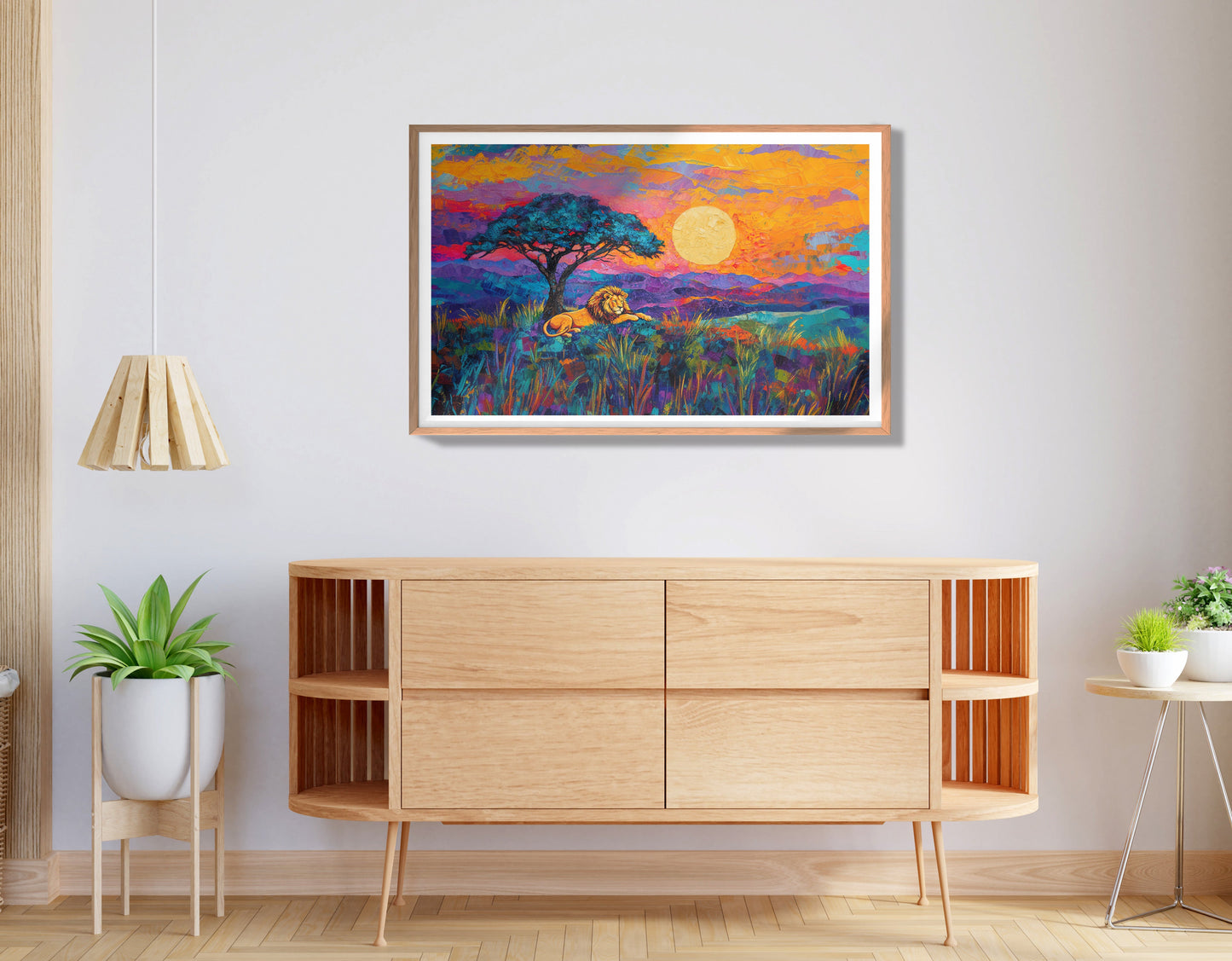 Lion Sunset Safari Black African American canvas print view 80