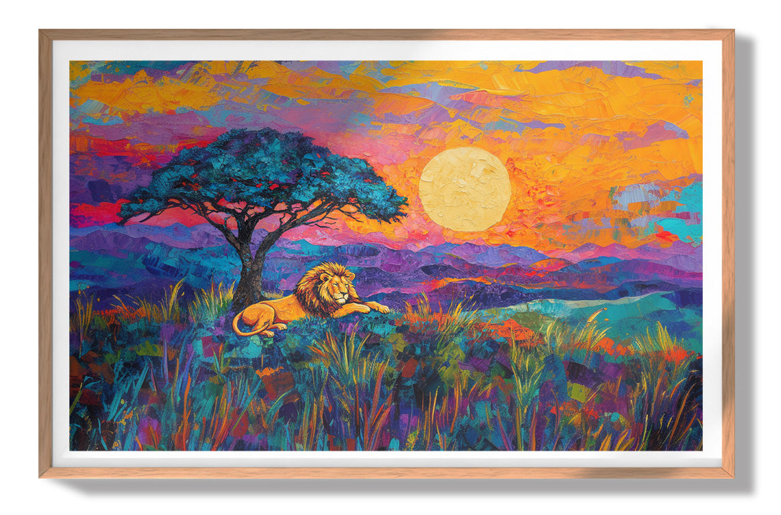 Lion Sunset Safari Black African American canvas print view 79