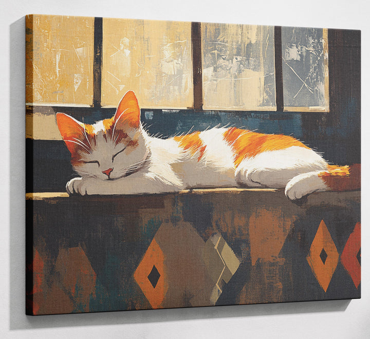 Sleeping Cat Window African American canvas print canvas print with visible wall art format