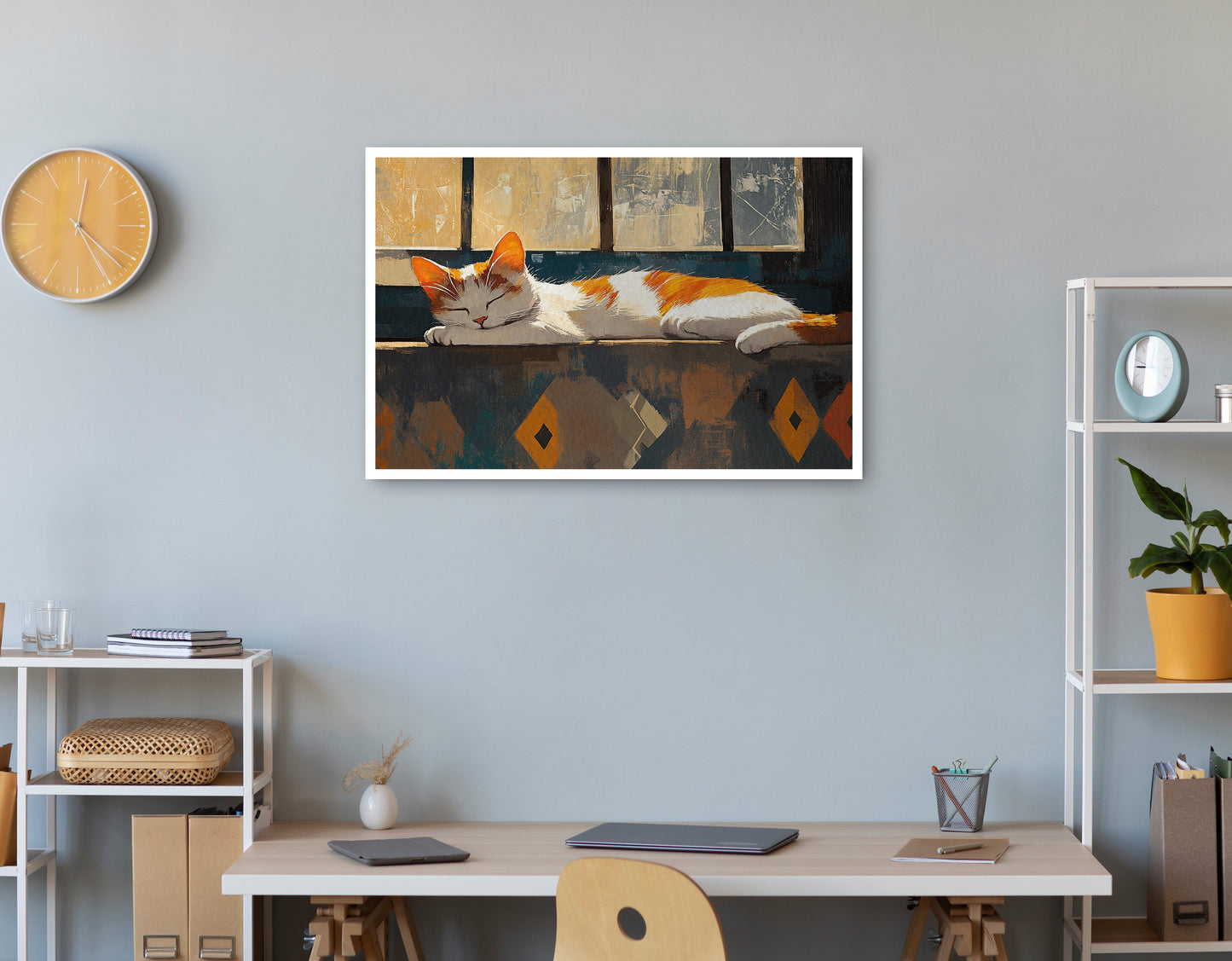 Sleeping Cat Window African American canvas print print view