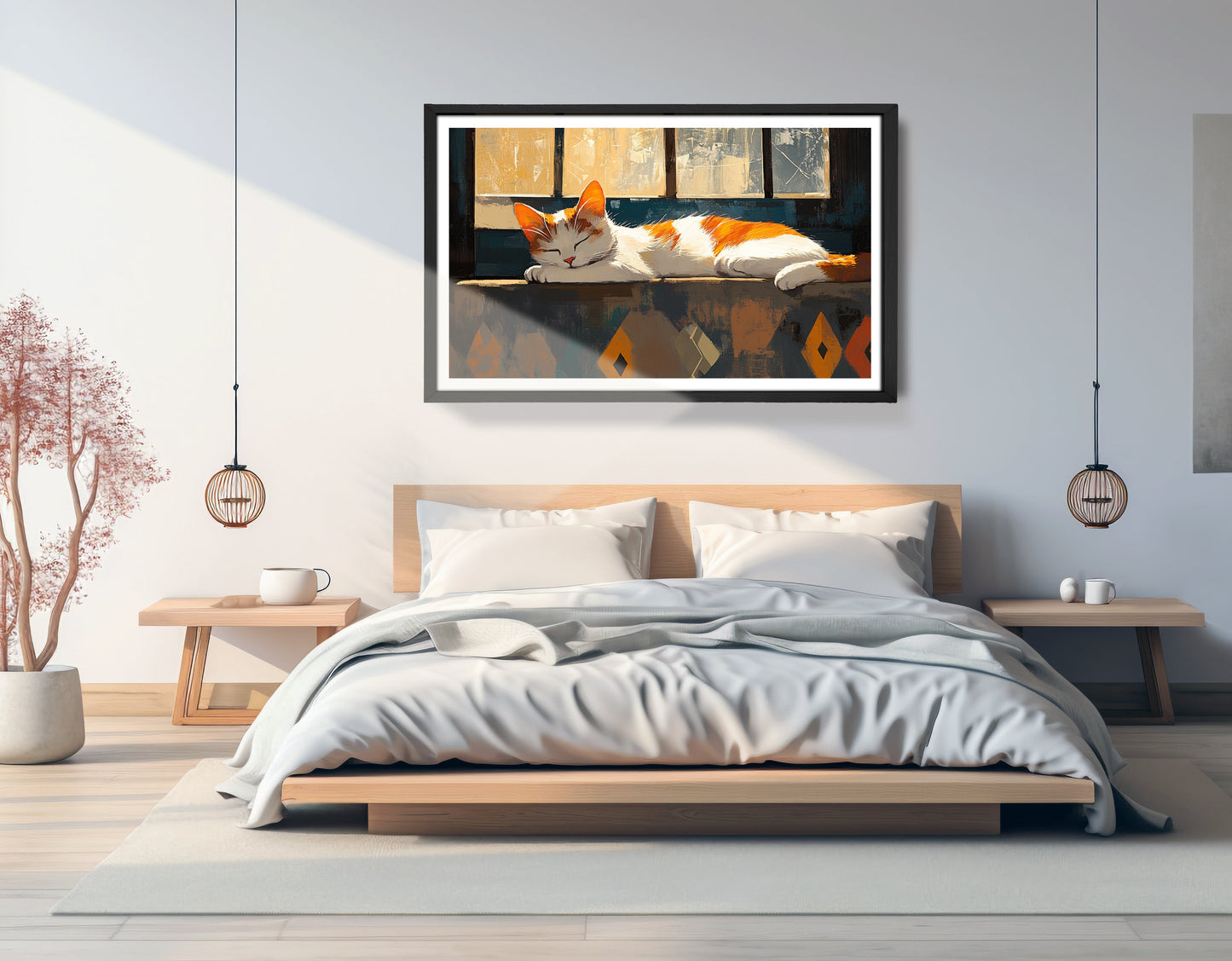 Sleeping Cat Window African American canvas print view 69