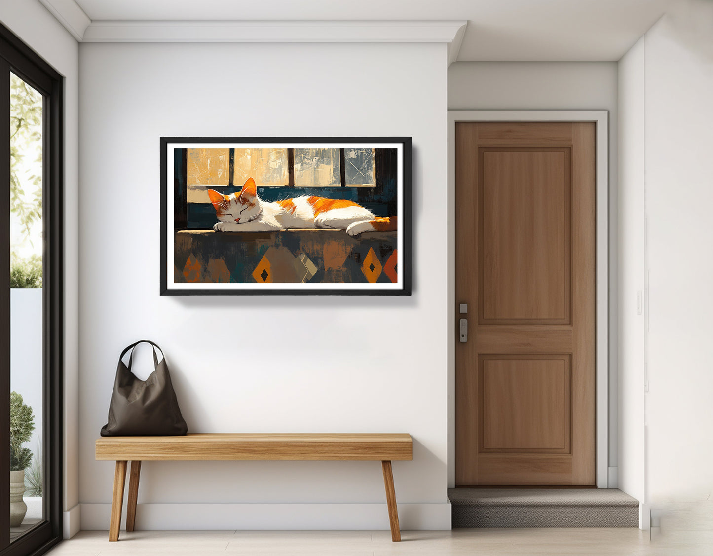 Sleeping Cat Window African American canvas print view 71