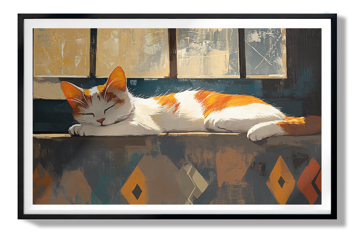 Sleeping Cat Window African American canvas print view 67
