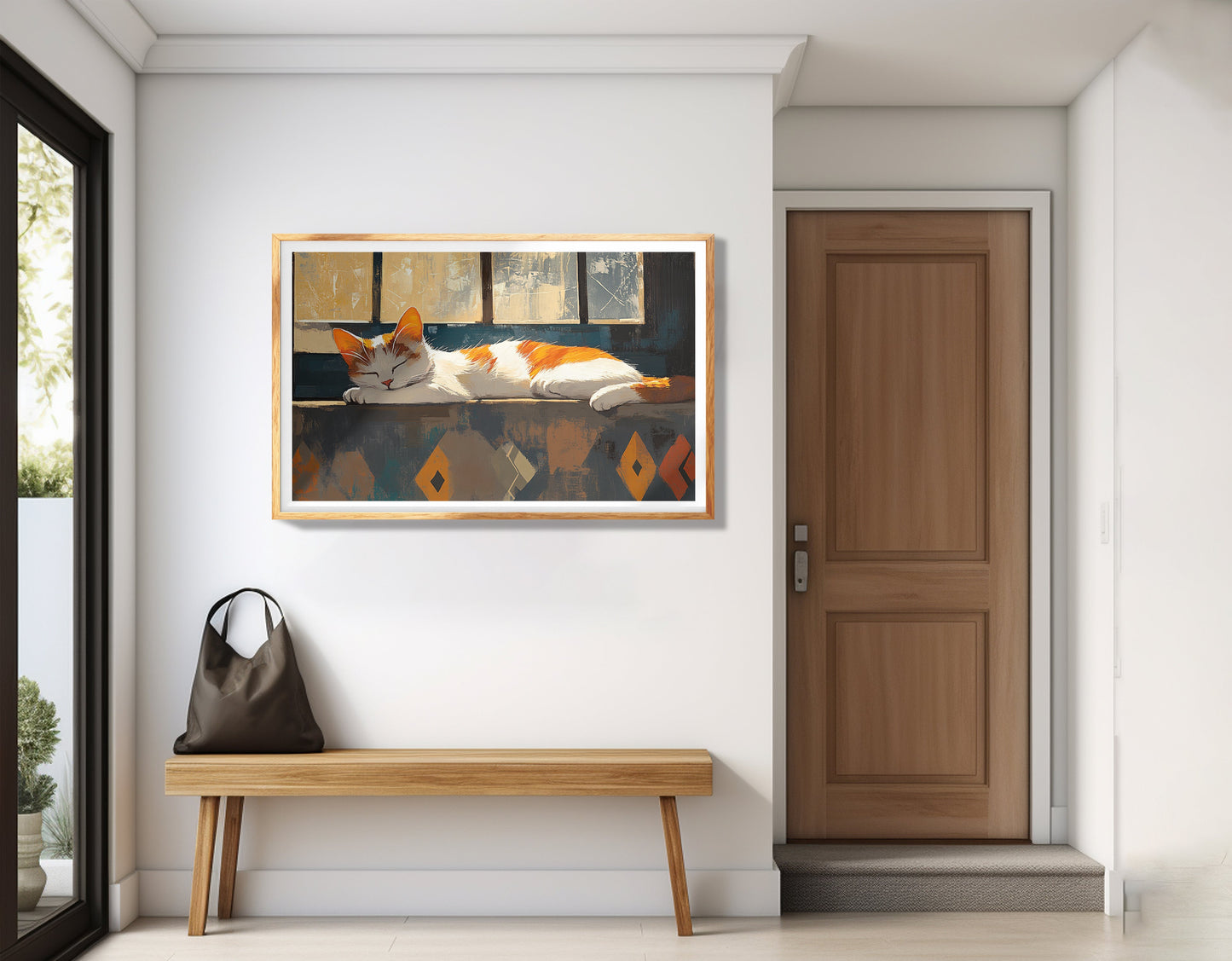 Sleeping Cat Window African American canvas print view 77