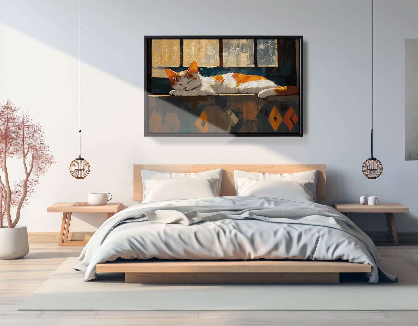 Sleeping Cat Window African American canvas print view 27