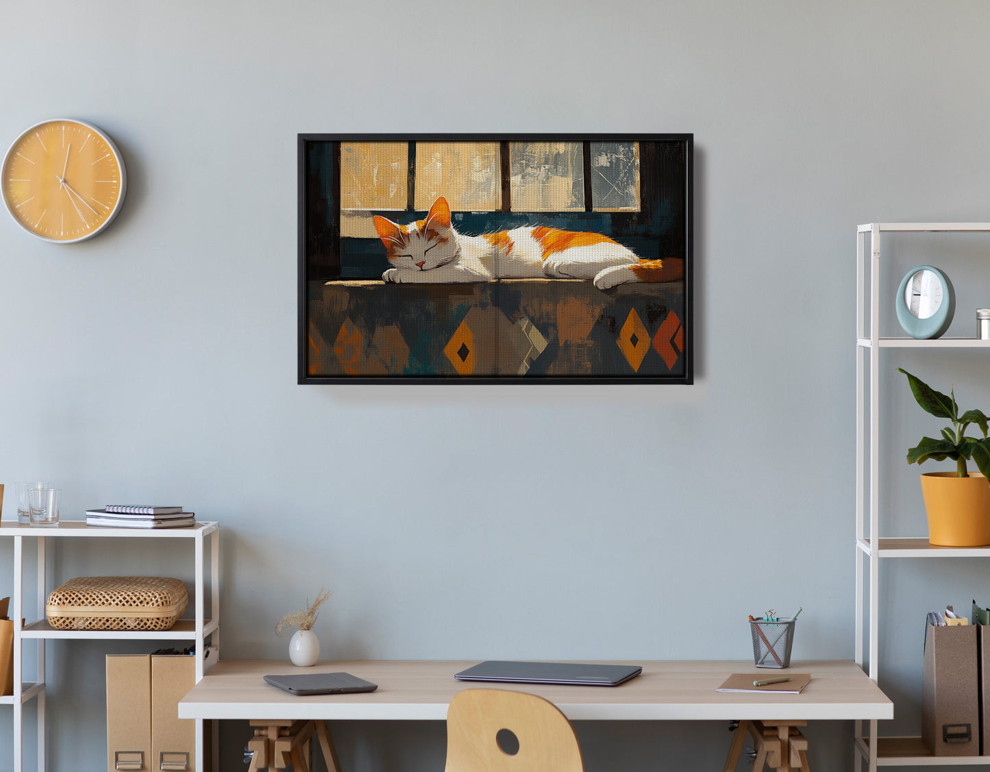 Sleeping Cat Window African American canvas print view 30