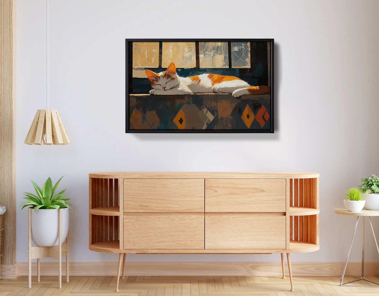 Sleeping Cat Window African American canvas print view 26