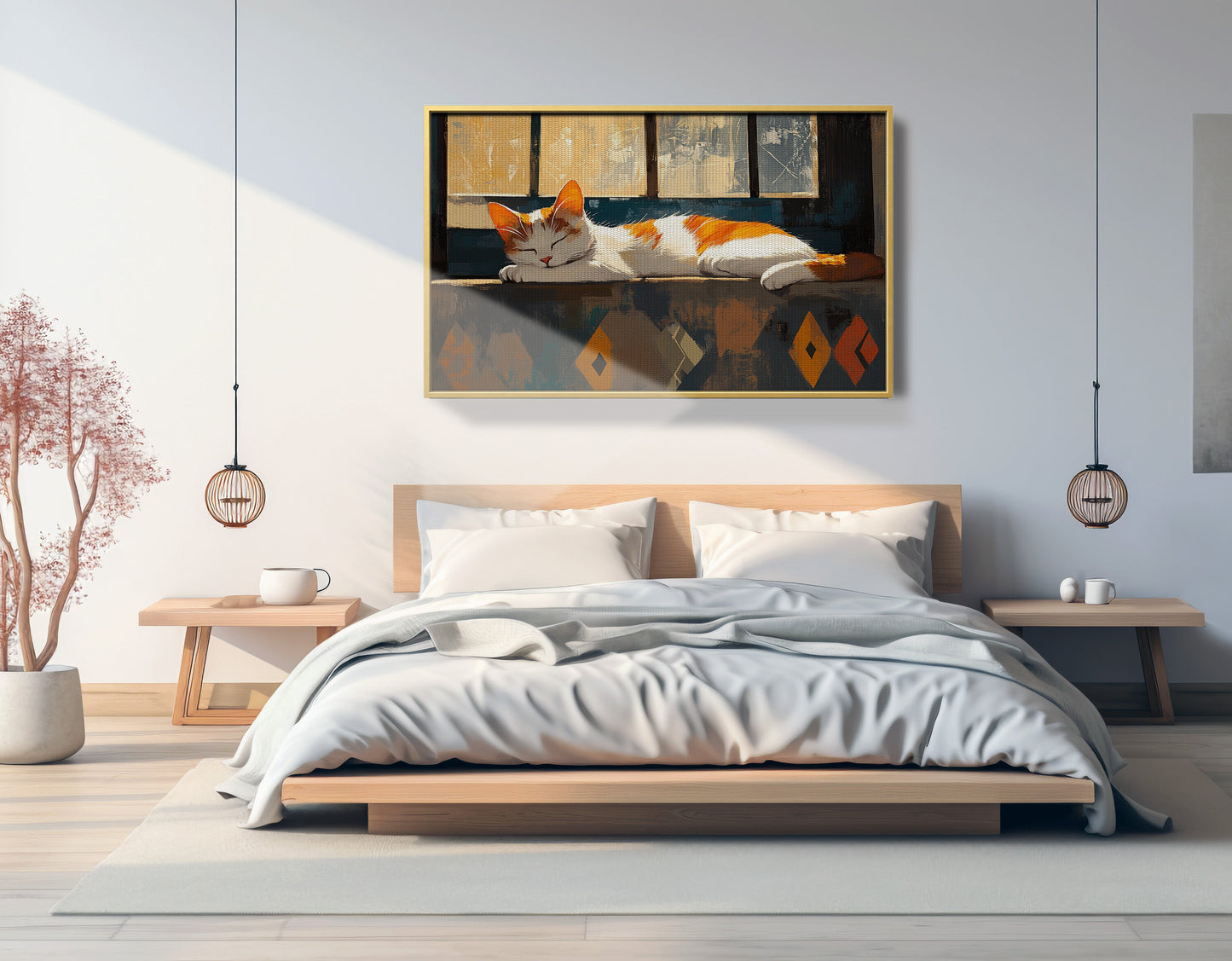 Sleeping Cat Window African American canvas print view 39