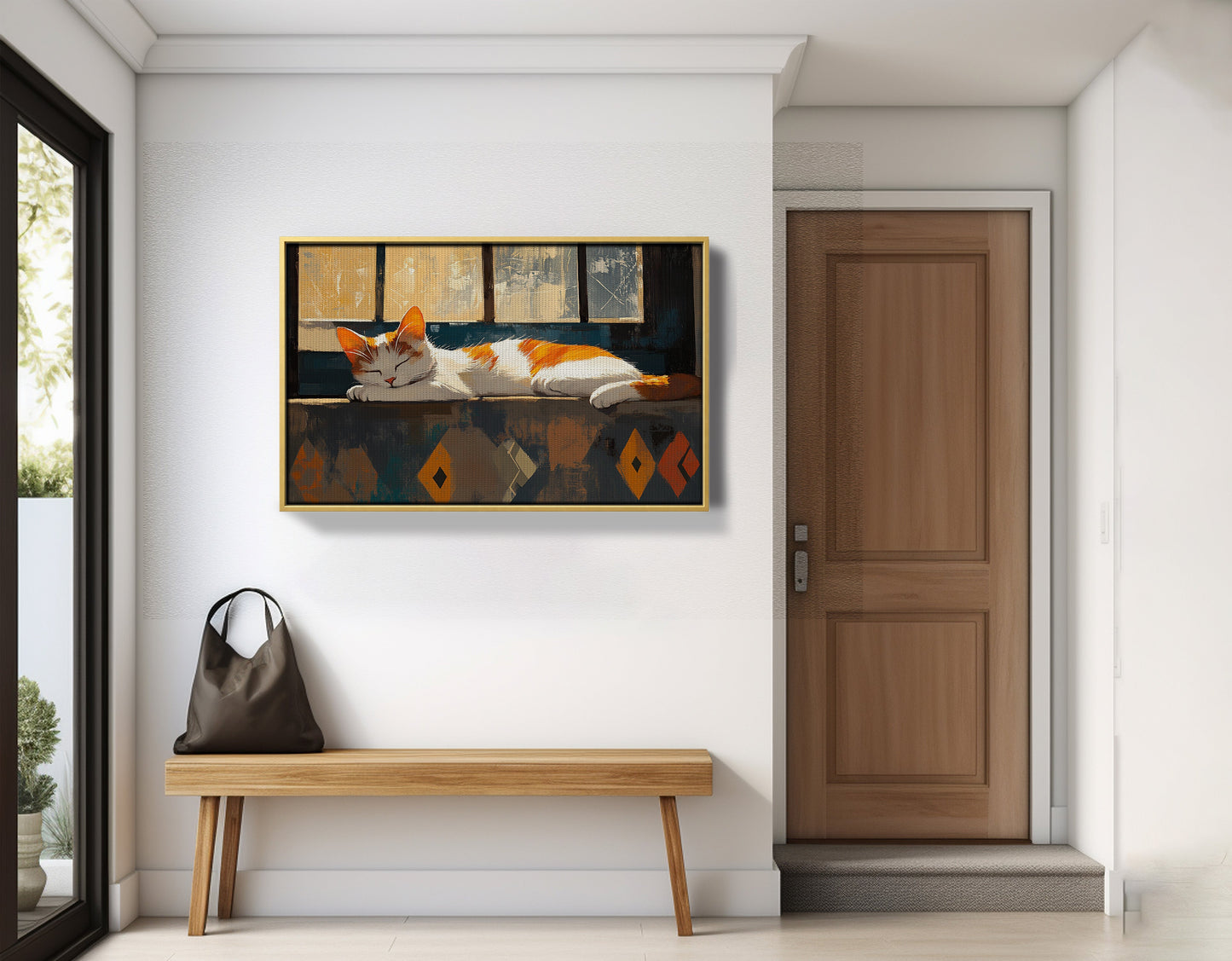 Sleeping Cat Window African American canvas print view 41