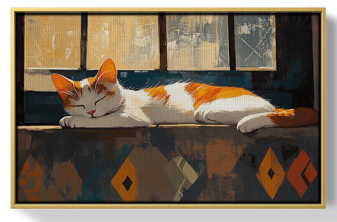 Sleeping Cat Window African American canvas print view 37