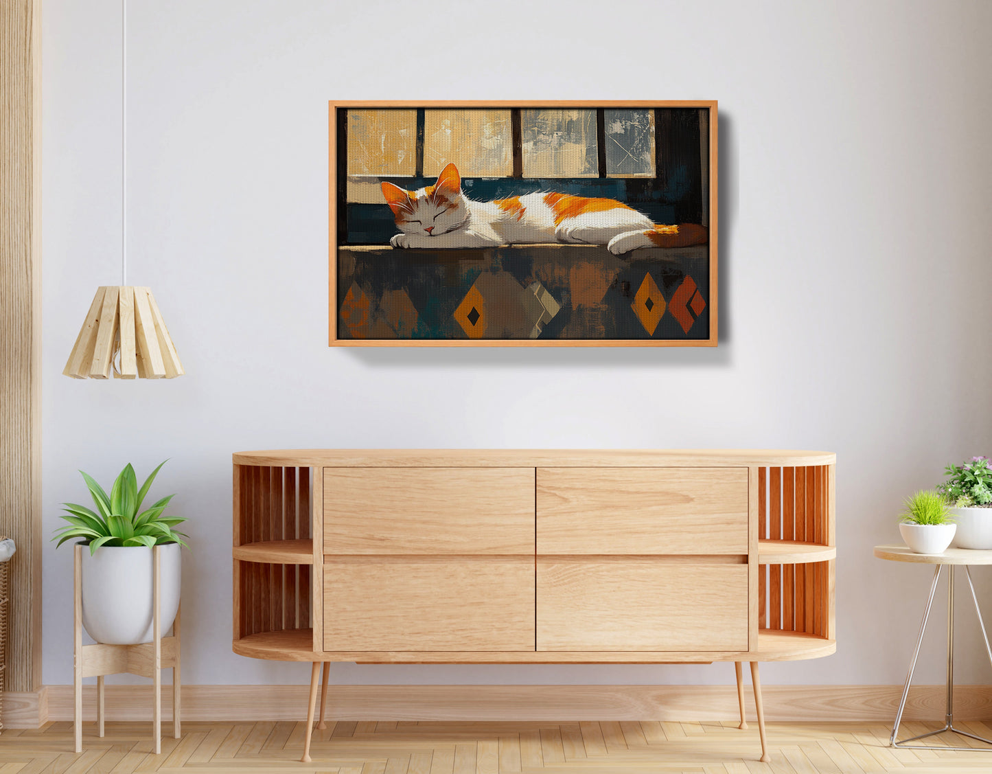 Sleeping Cat Window African American canvas print view 44