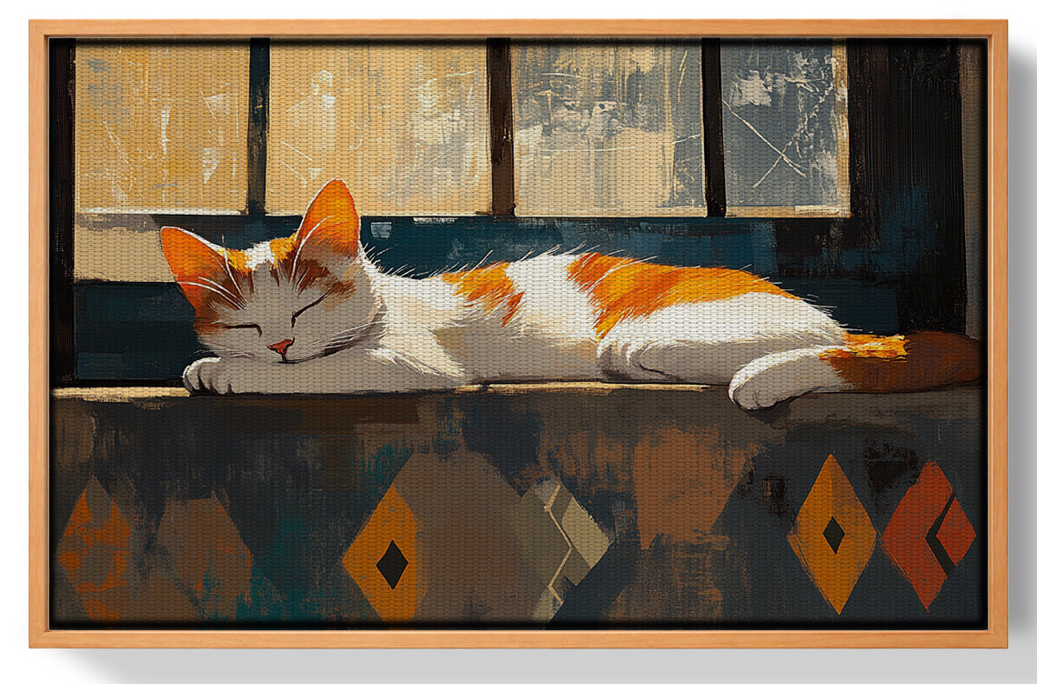 Sleeping Cat Window African American canvas print view 43
