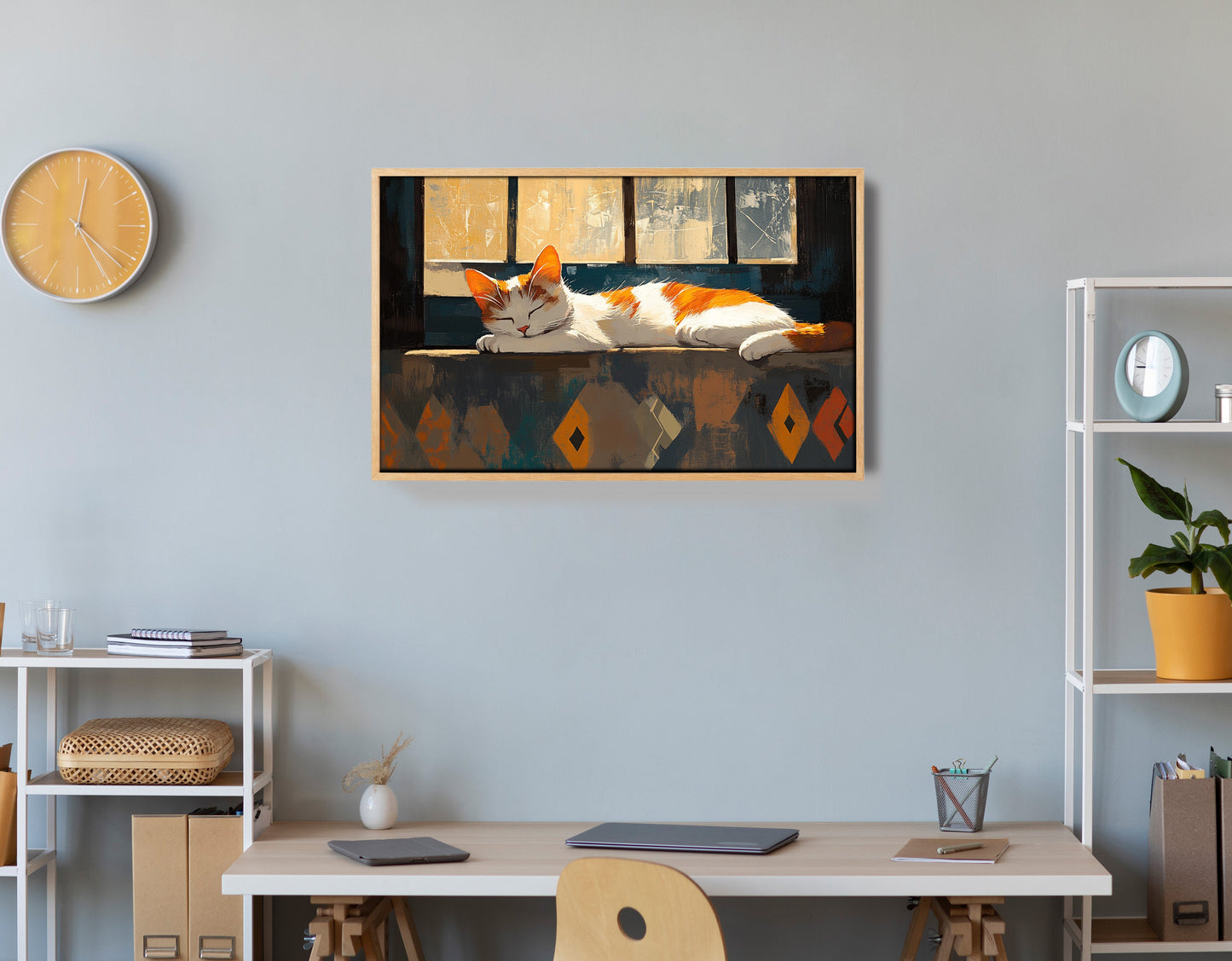 Sleeping Cat Window African American canvas print view 54